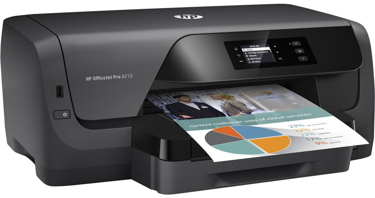 Принтер струйный HP OfficeJet Pro 8210, цветн., A4, черный
