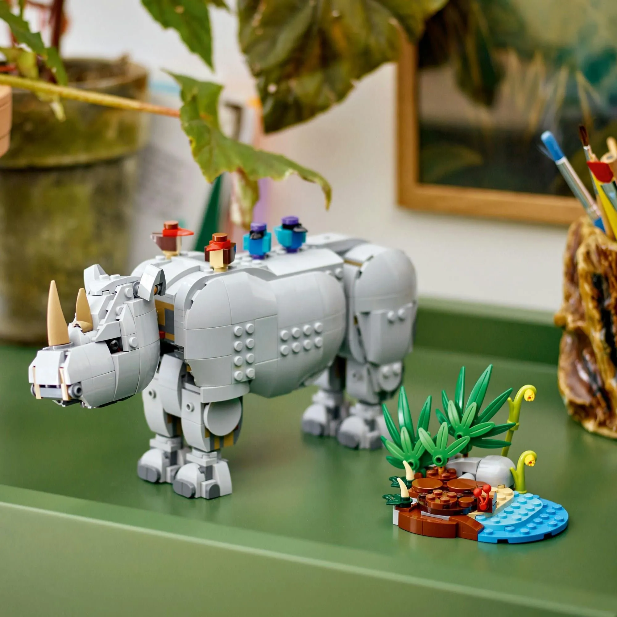Конструктор LEGO Creator 3 в 1 31171 Дикие животные: гордый носорог с птицами
