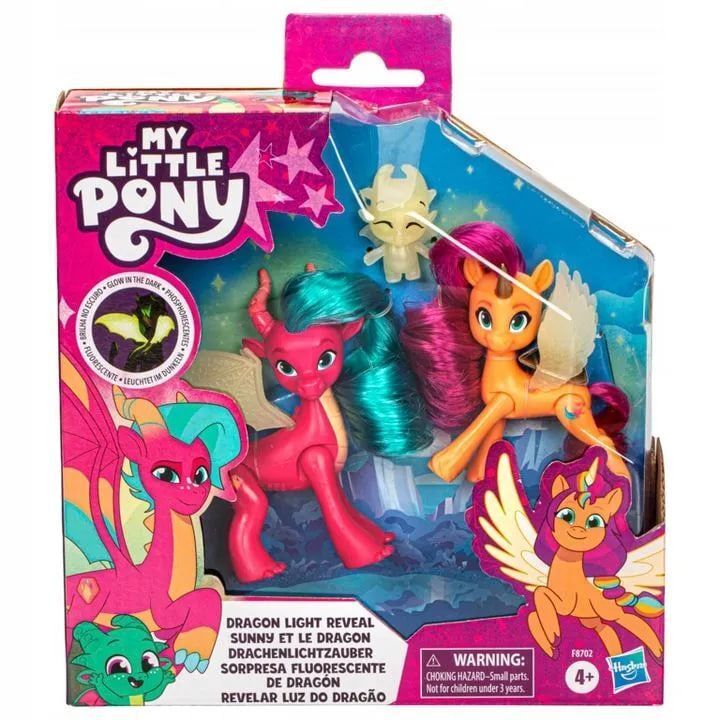 Hasbro My Little Pony Драконий свет 3-пак фигурок, светящих в темноте F8702