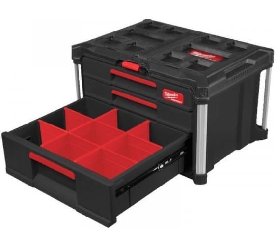 Ящик Milwaukee PACKOUT с 2+1 выдвижными отсеками 4932493190