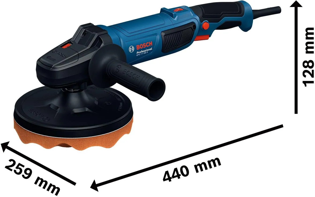 Полировальная машина ротационная сетевая Bosch GPO 11-180 S Professional 06013A2300