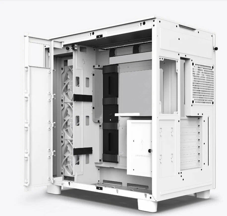 Корпус NZXT H9 Flow Window Mini-ITX, Micro-ATX, ATX White (CM-H91FW-01)