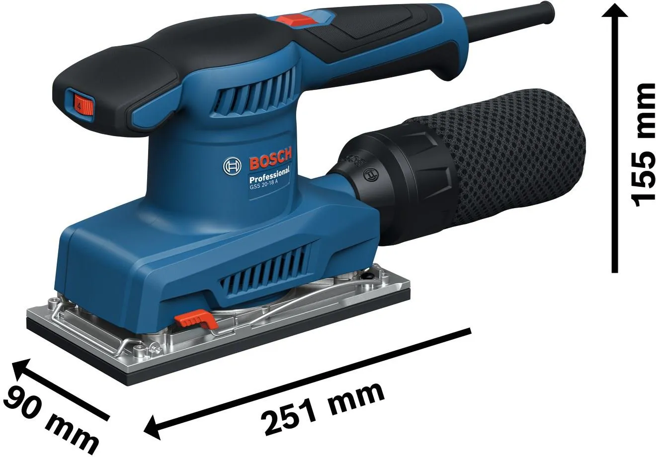 Ленточная шлифовальная машина сетевая Bosch GSS 20-18 A Professional 0601070101