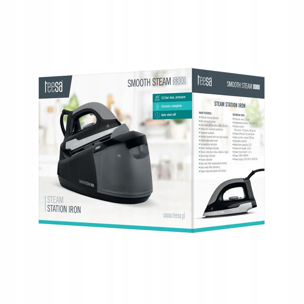 Паровая станция TEESA SMOOTH STEAM S300 TSA2030 2400 Вт Утюг с парогенератором