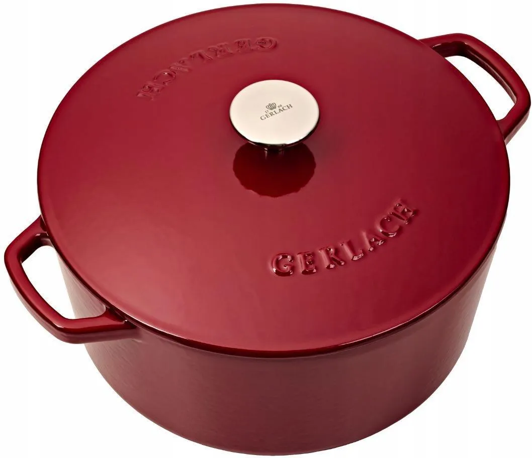 Кастрюля чугунная Gerlach Natur Iron 26 см, красная (IR26CZ)
