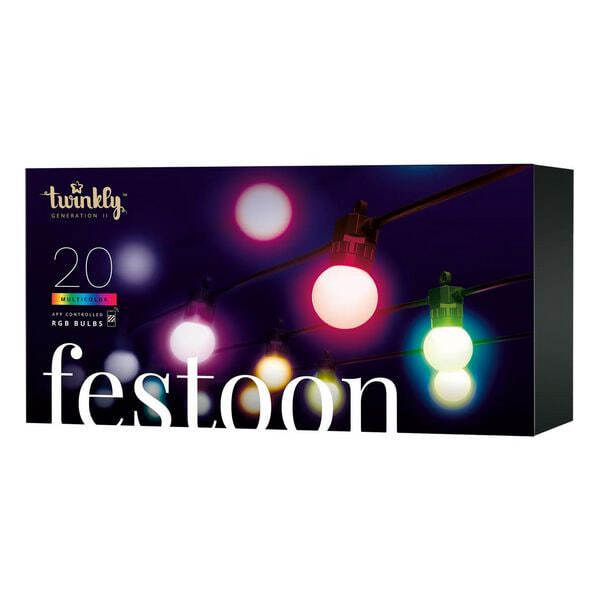 Светодиодная лента LED уличные фонарики Twinkly Festoon - 20 шт. (10 м) RGB + BT + Wi-Fi (TWF020STP-BEU)