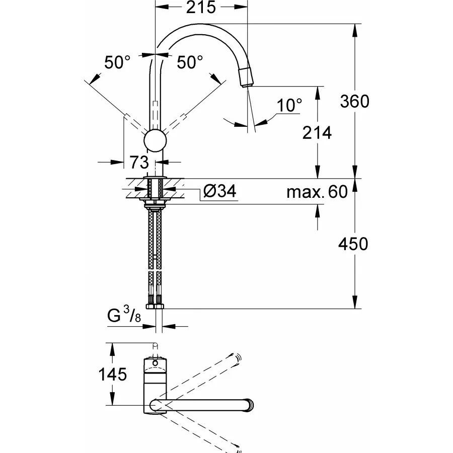 Смеситель для кухни Grohe Get Chrom 31494001