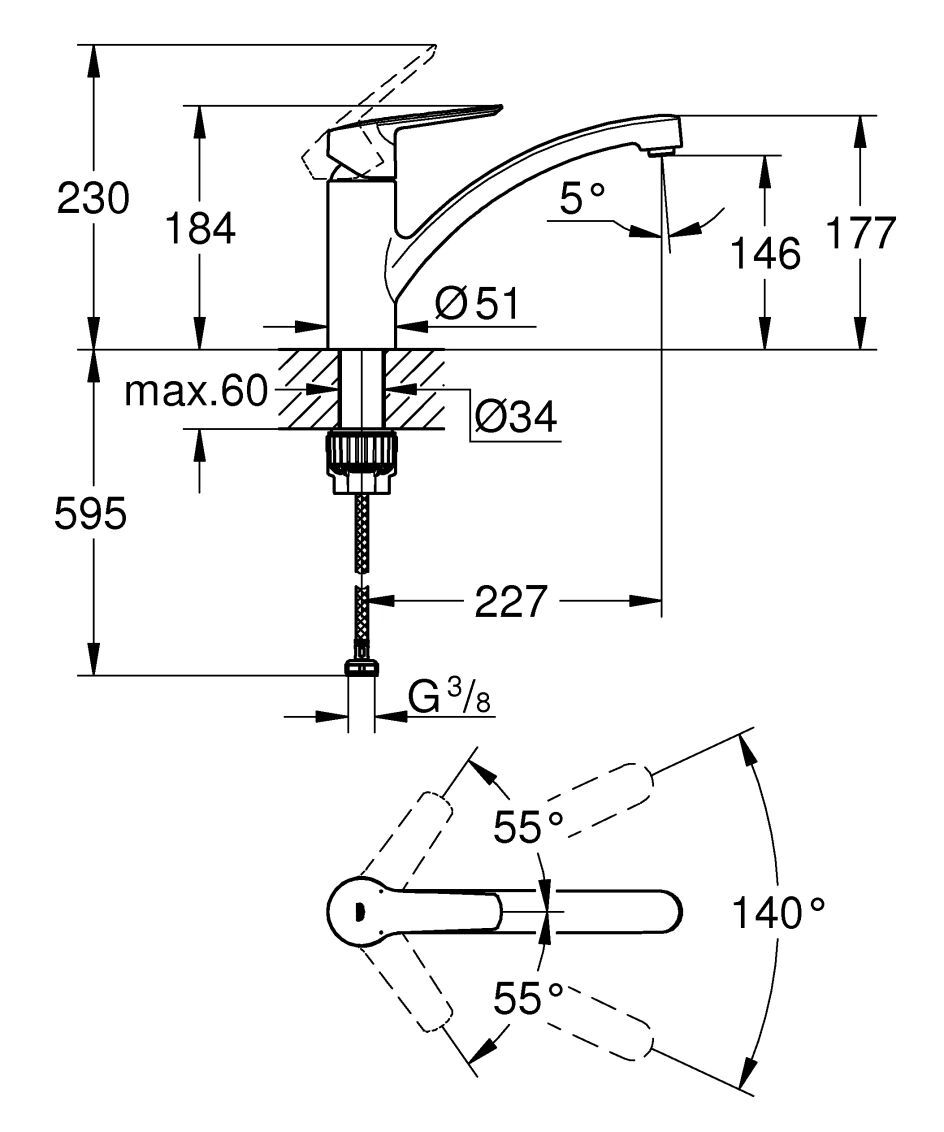 Смеситель для кухни Grohe Quickfix Start Clova 31739000