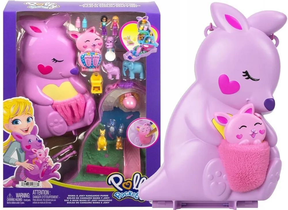 Игрушка Mattel Polly Pocket Компактная сумка Кенгуру GKJ63 HKV50