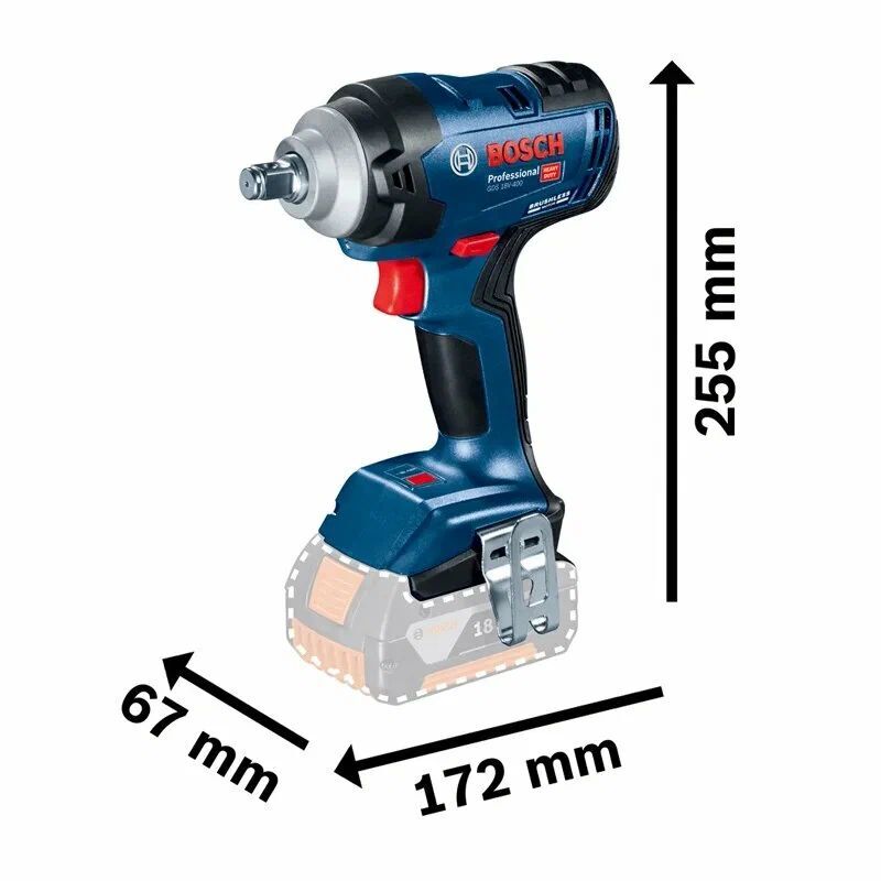 Аккумуляторный гайковерт Bosch GDS 18V-400 без аккумулятора и ЗУ 06019K0021