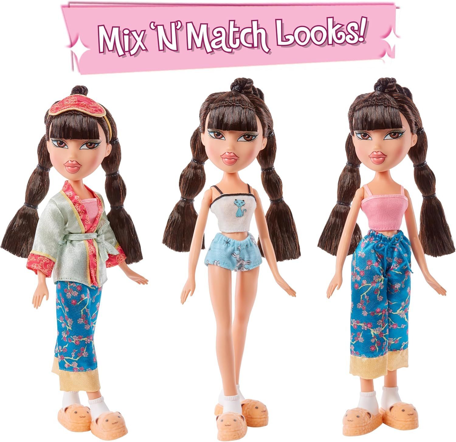 Bratz Вечеринка с ночёвкой - Модная кукла Джейд - 2 комплекта пижам, плюшевая игрушка и аксессуары