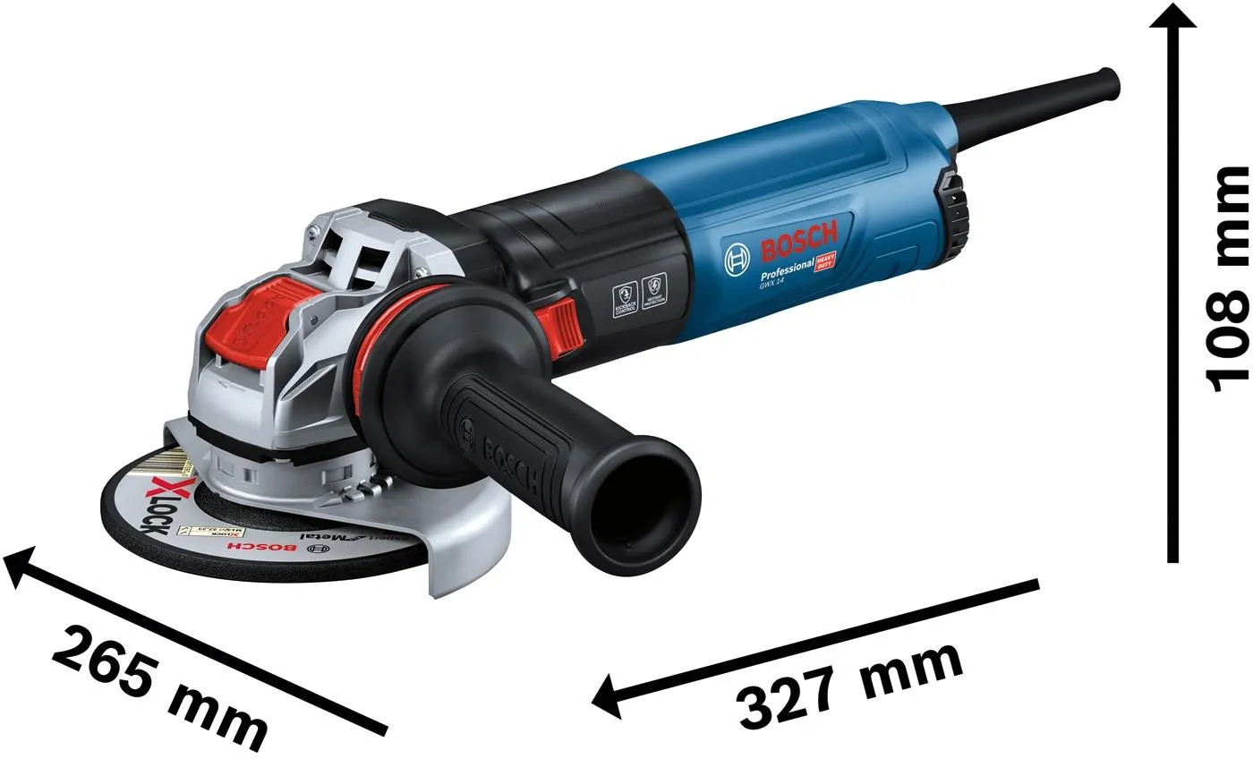 Угловая шлифовальная машина сетевая Bosch GWX 14-125 S Professional 06017D2100