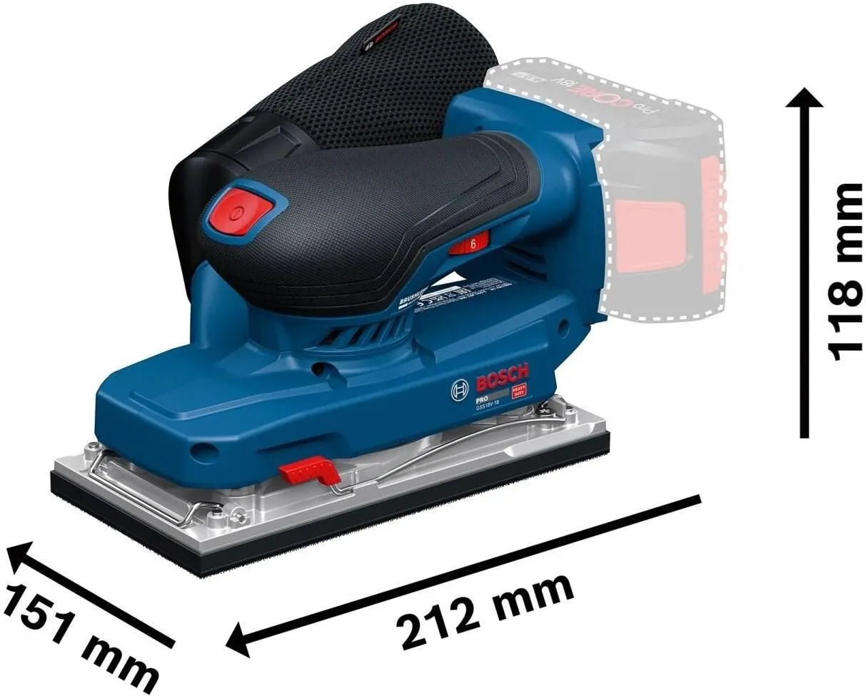 Аккумуляторная ленточная шлифовальная машина Bosch GSS 18V-18 Professional 06019R7001