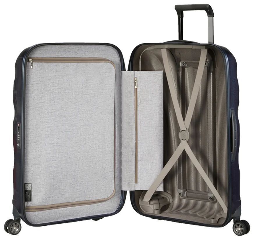 Чемодан Samsonite, пластик, адресная бирка, 68 л, размер M, синий