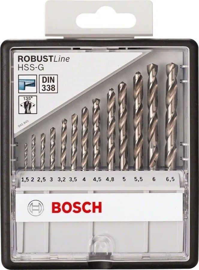 Набор сверл Bosch HSS-G Robust Line, 13 шт. (2607010538)