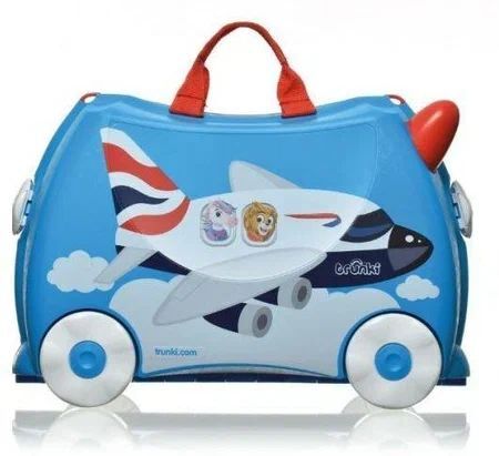 Чемодан-каталка trunki, ручная кладь, 46х31х21 см, 18 л, 1.7 кг, Самолет Амелия