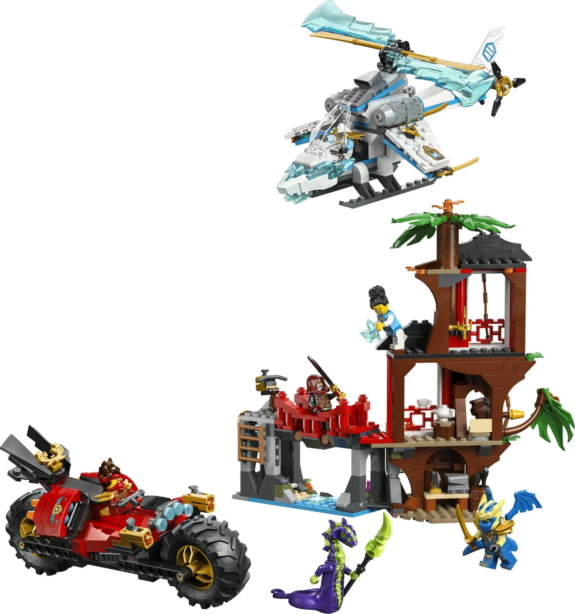 Конструктор LEGO Ninjago 71857 Битва ниндзя: домик на дереве с транспортными средствами