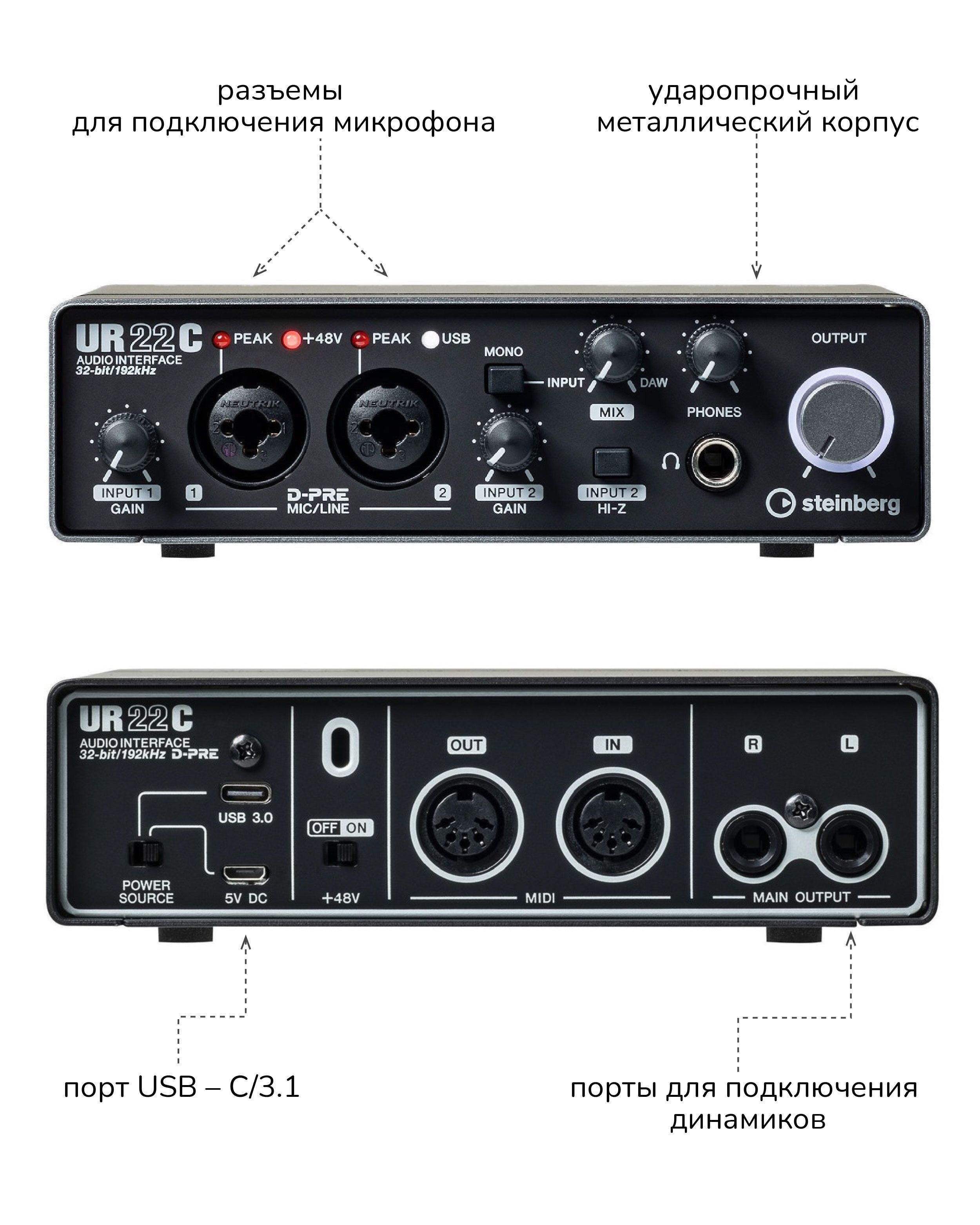 Внешняя звуковая карта Steinberg UR22C