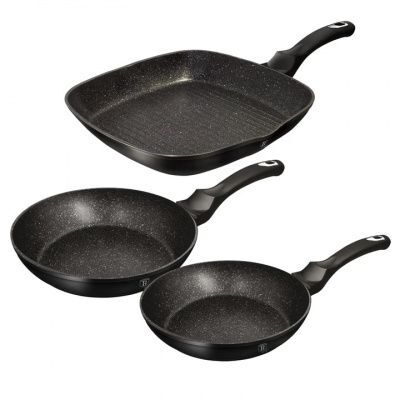 Набор сковород 3 пр. Berlinger Haus BH 6157 Black Silver Line