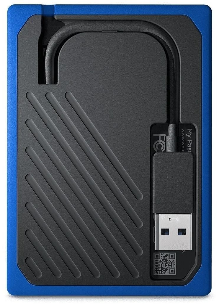 1 ТБ Внешний SSD Western Digital My Passport Go, USB 3.2 Gen 1, черный/синий