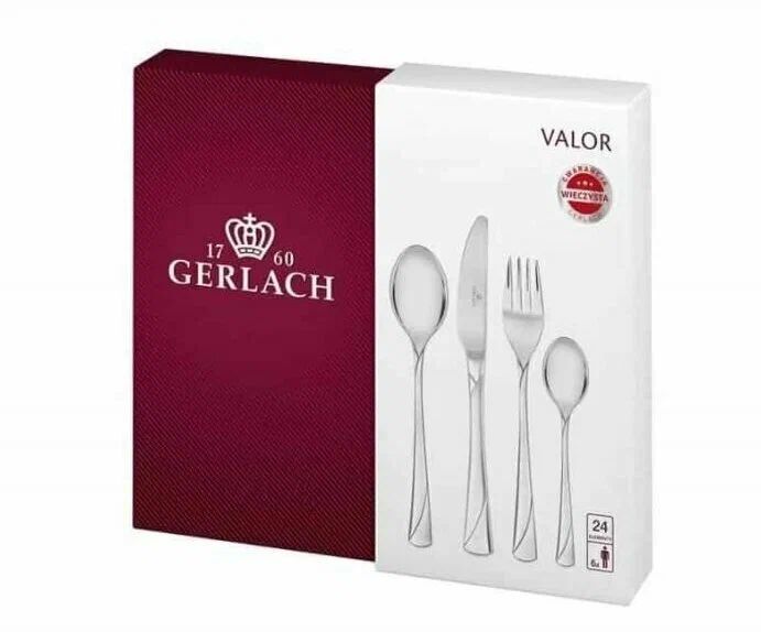 Набор столовых приборов Gerlach Valor 24 эл. + 6 десертных вилок в подарок