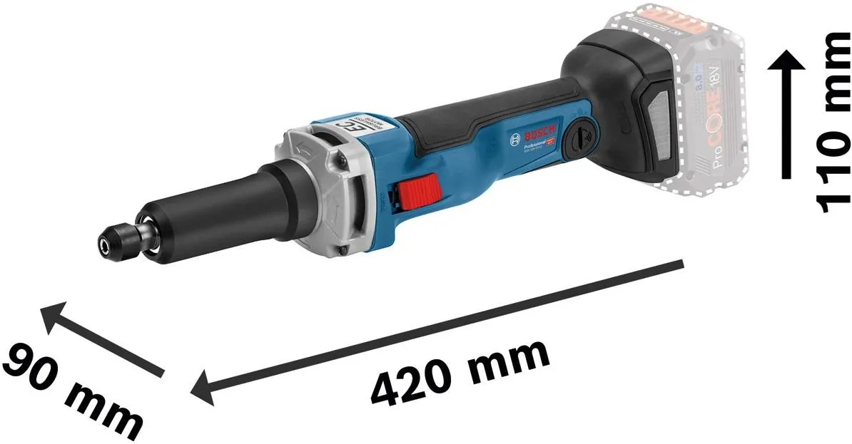 Прямая шлифовальная машина аккумуляторная Bosch GGS 18V-23 LC Professional 0601229100