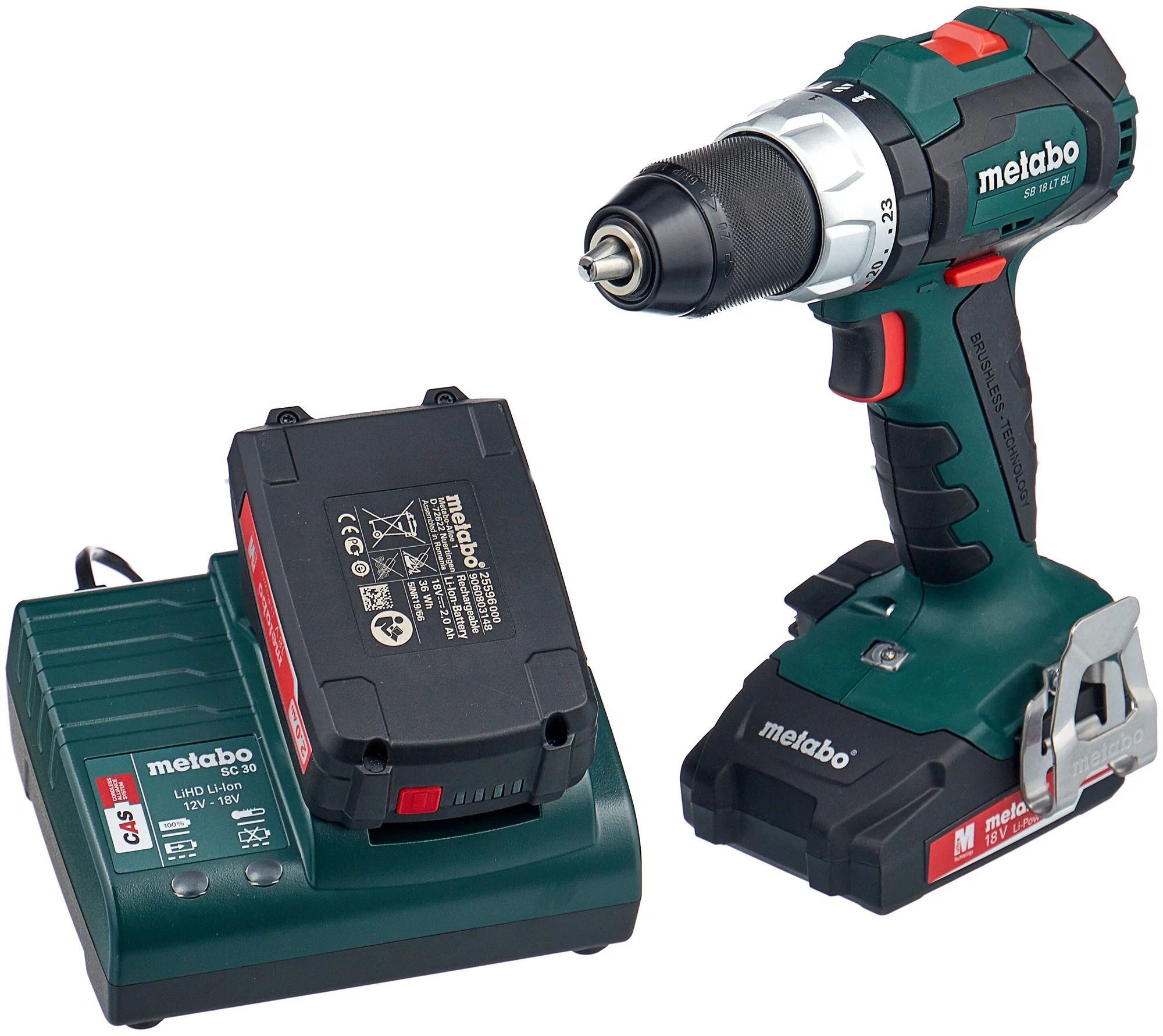 Дрель-шуруповерт аккумуляторная Metabo SB 18 LT BL 2x4.0Ah (602316500)
