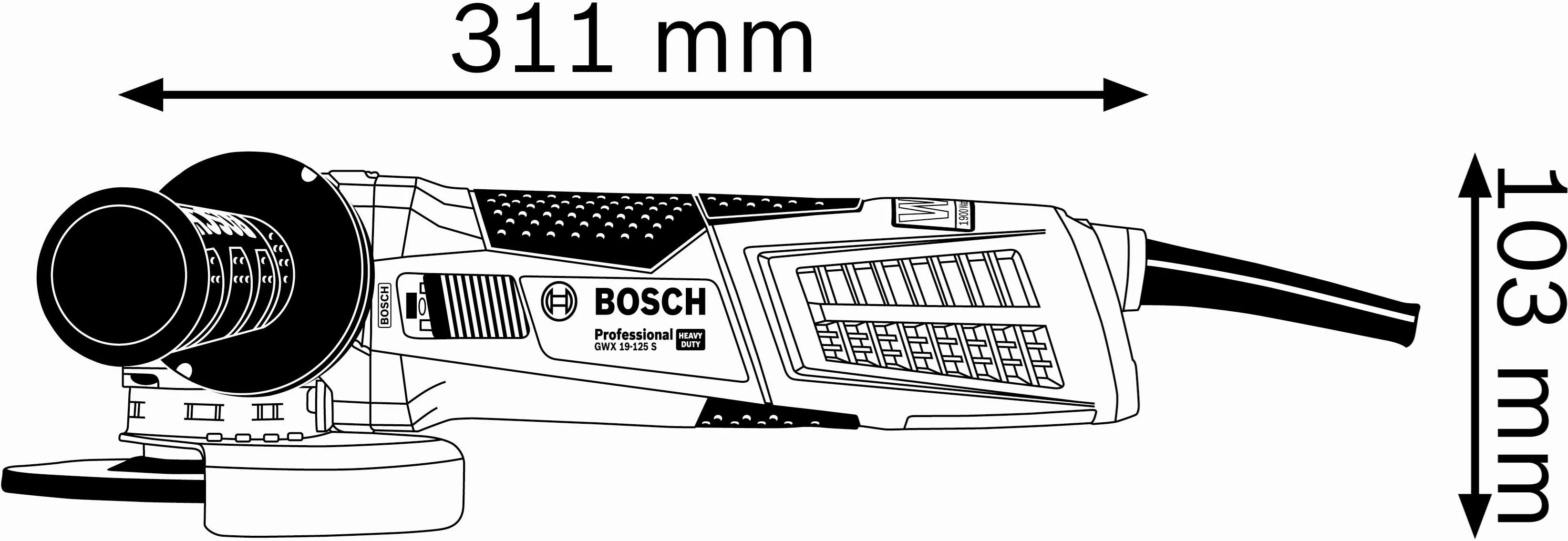 Угловая шлифовальная машина сетевая Bosch GWX 19-125 S Professional 06017C8002