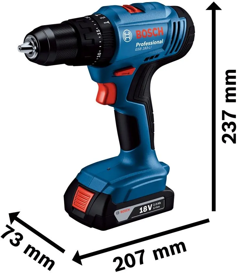 Ударная дрель-шуруповёрт Bosch GSB 183-LI Professional 06019K9100