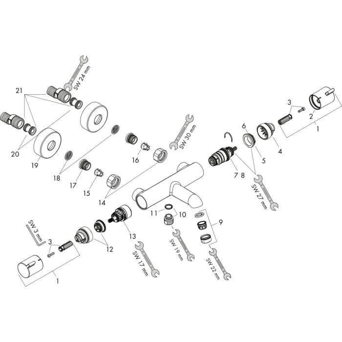 Термостат для ванны hansgrohe Ecostat 13114000