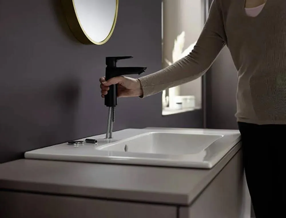 Смеситель для раковины Hansgrohe Talis E, черный матовый 71714670