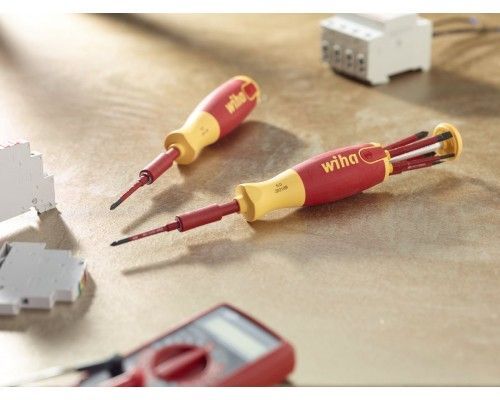 Отвертка диэлектрическая Wiha с набором бит LiftUP Electric 6шт 2831 41235 (SB)