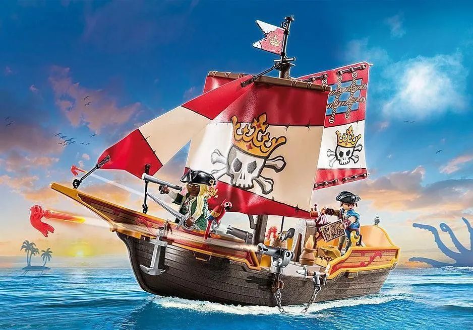 Пластиковый конструктор Playmobil Пираты 71418 Пиратский Корабль