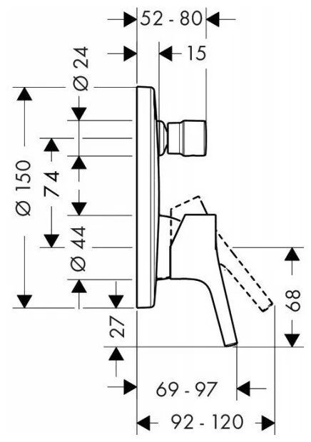 Смеситель для ванны с душем Hansgrohe Talis S 72405000