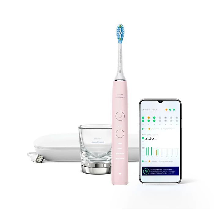 Звуковая зубная щетка Philips Sonicare DiamondClean 9000 HX9911/79, розовый