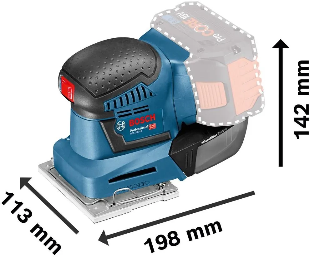 Аккумуляторная ленточная шлифовальная машина Bosch GSS 18V-10 Professional 06019D0200