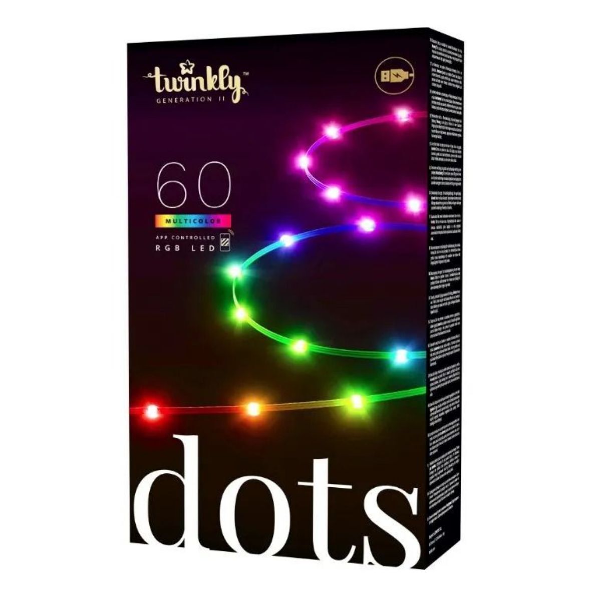 Программируемая светодиодная лента 3м - Twinkly Dots - 60 шт. RGB + BT + Wi-Fi ( TWD060STP-B )