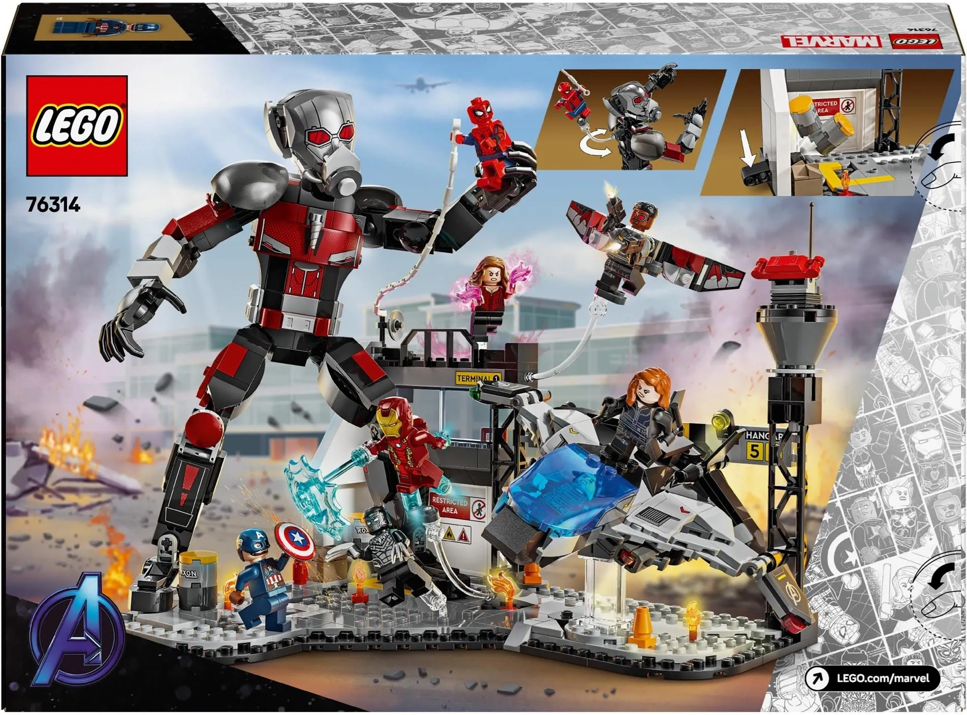 Конструктор LEGO Marvel 76314 Капитан Америка: Война героев — битва