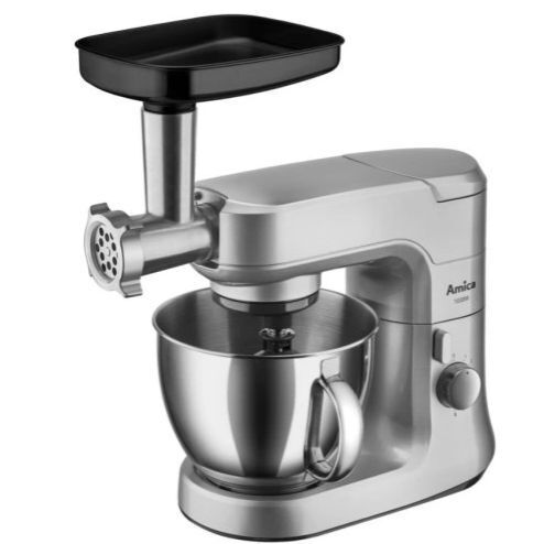 Кухонный комбайн с мясорубкой Amica KML6011 серебристый, 1000Вт