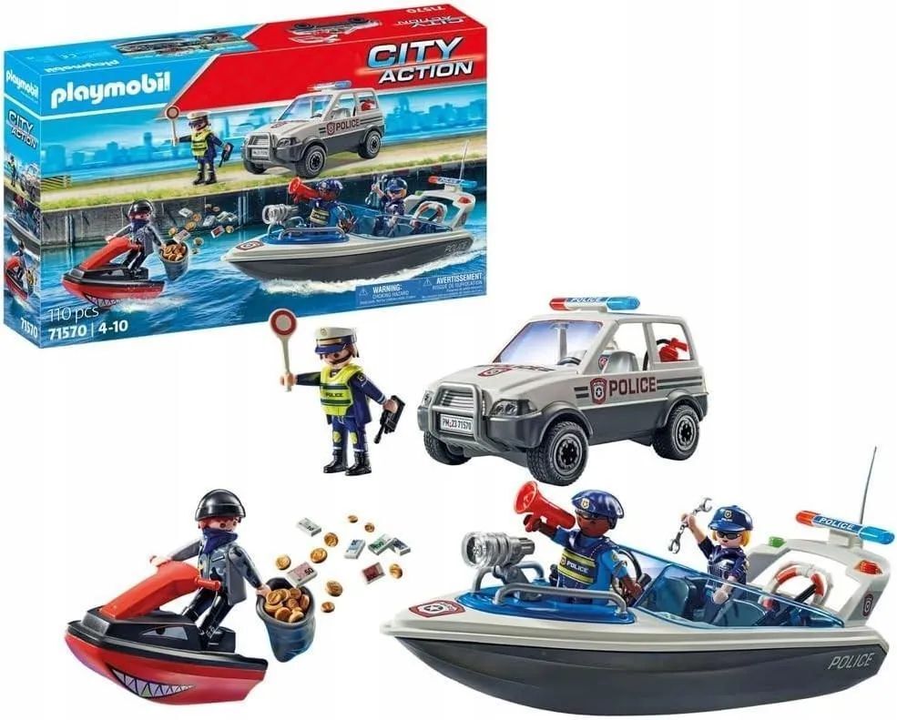 Игровой набор Playmobil 71570 Полицейская погоня на воде