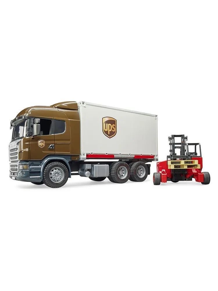 Грузовик Scania служба доставки с погрузчиком и паллетами 03-582