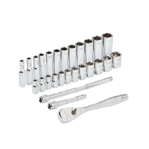 Набор метрических головок Milwaukee с трещоткой 1/4" 4932464943 (28 шт)