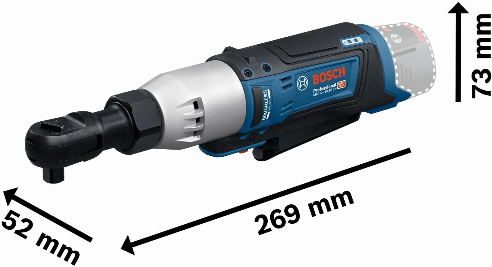 Аккумуляторный гайковёрт Bosch GRC 12V-60 3/8 SN Professional 06019N8301