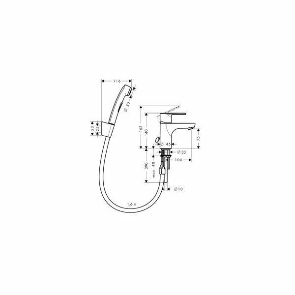 Гигиенический душ hansgrohe Focus E2 31926000, хром