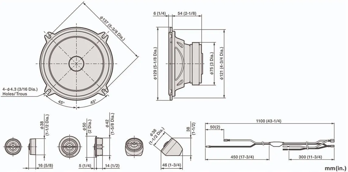 Компонентная акустическая система Pioneer TS-A1301C