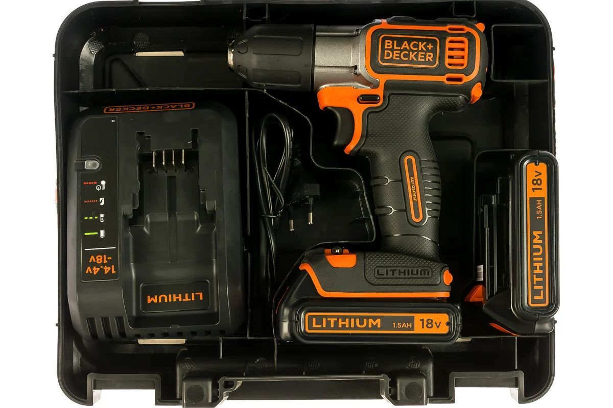 Дрель-шуруповёрт аккумуляторная Black&Decker ASD184K 11.5 Ah/18 V с ЗУ