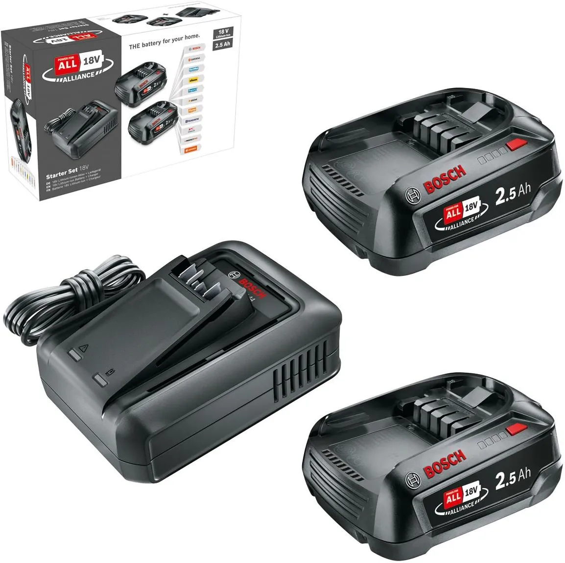 Стартовый набор 2 аккумулятора + зарядное устройство Bosch Starter Set 18V (2x2.5Ah + AL 18V-44) 1600A031T5