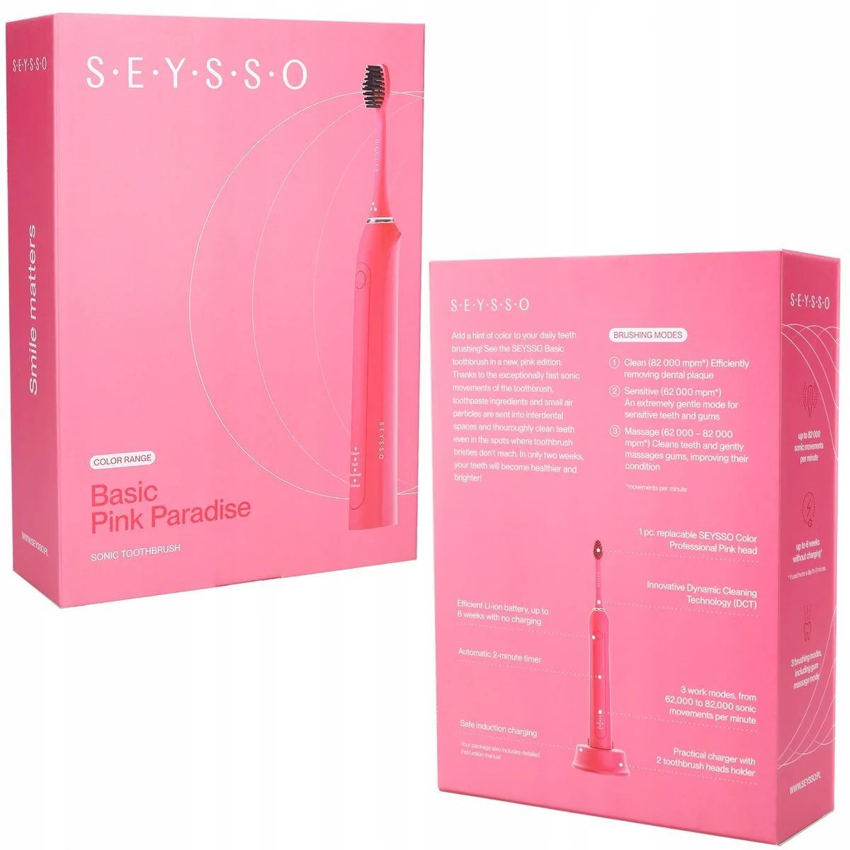 Электрическая зубная щетка Seysso Basic pink