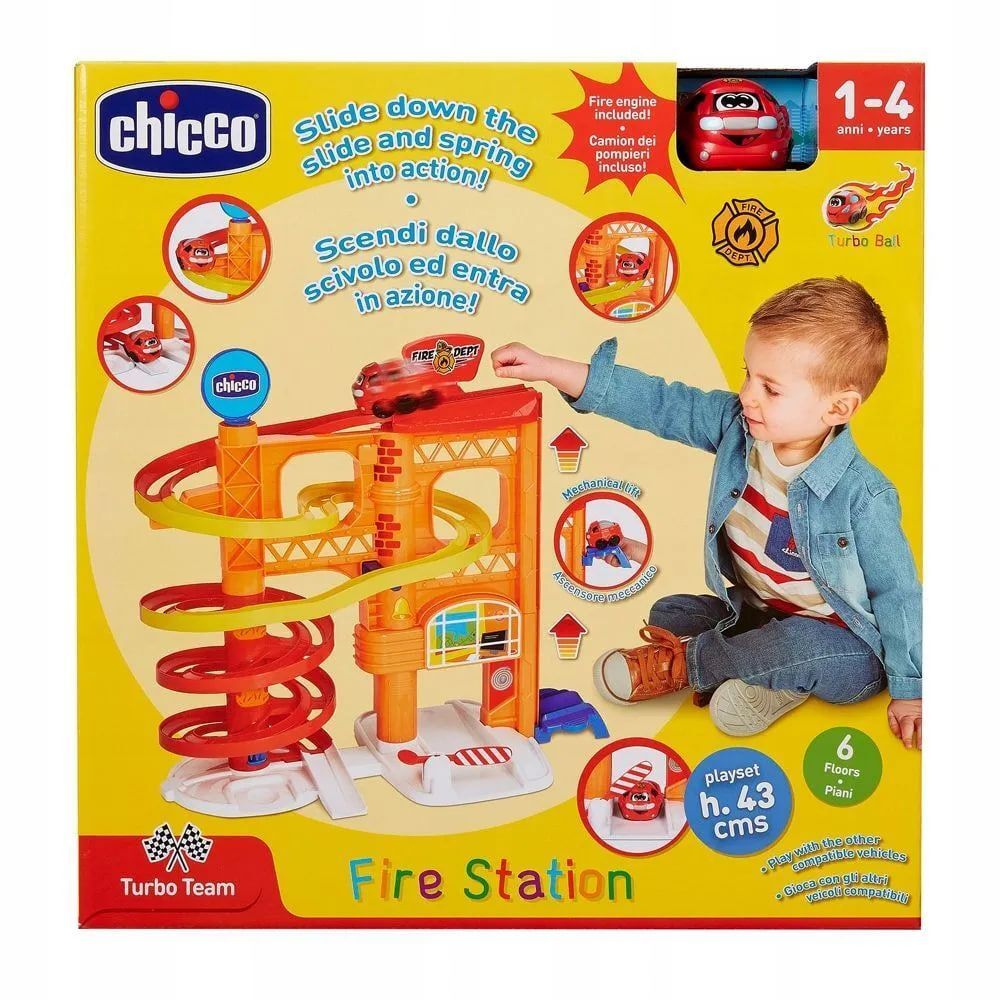 Многоэтажная парковка Гараж CHICCO TURBO BALL Пожарная часть 705890