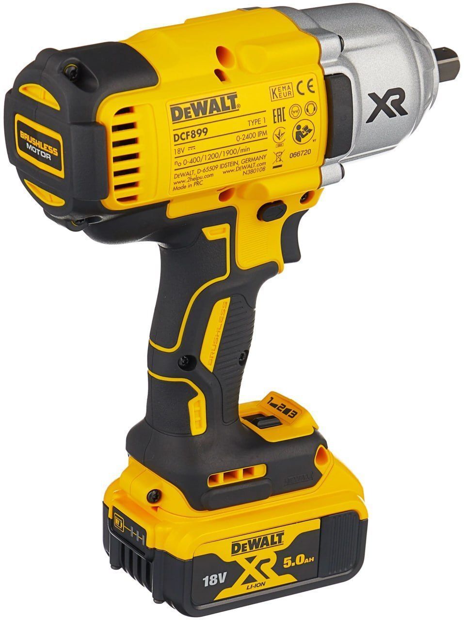 Аккумуляторный импульсный бесщеточный гайковерт DEWALT DCF899P2